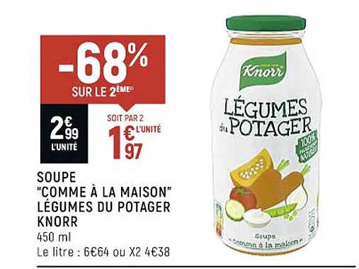 soupe "comme à la maison" légumes du potager knorr