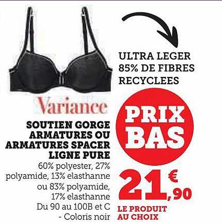 soutien gorge armatures ou armatures spacer ligne pure variance