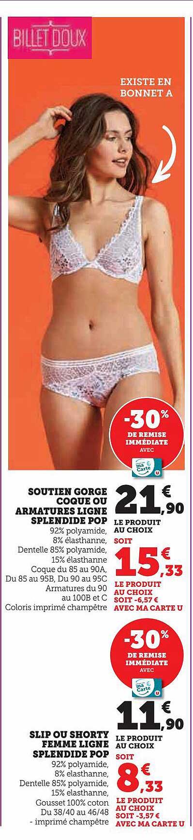 soutien gorge coque ou armatures ligne splendide pop, slip ou shorty femme ligne splendide pop