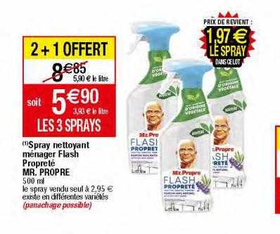 spray nettoyant ménager flash propreté mr. propre
