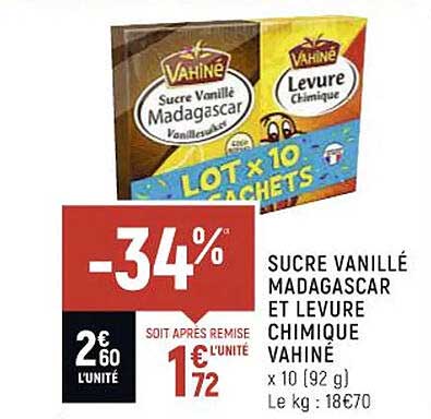 sucre vanillé madagascar et levure chimique vahiné