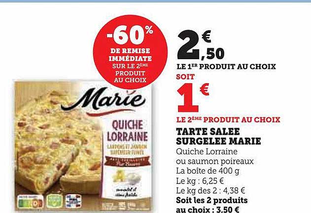 Tarte Salée Surgelée Marie
