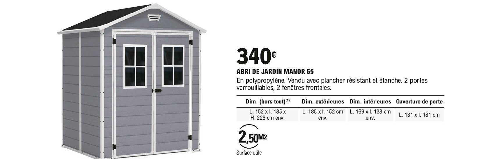 abri de jardin manor 65