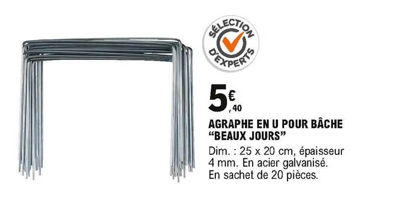 agraphe en u pour bâche beaux jours