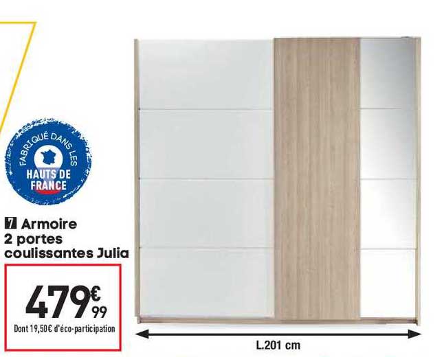 Armoire 2 Portes Coulissantes Julia