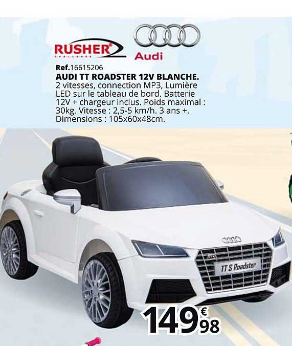 audi tt roadster 12v blanche rusher
