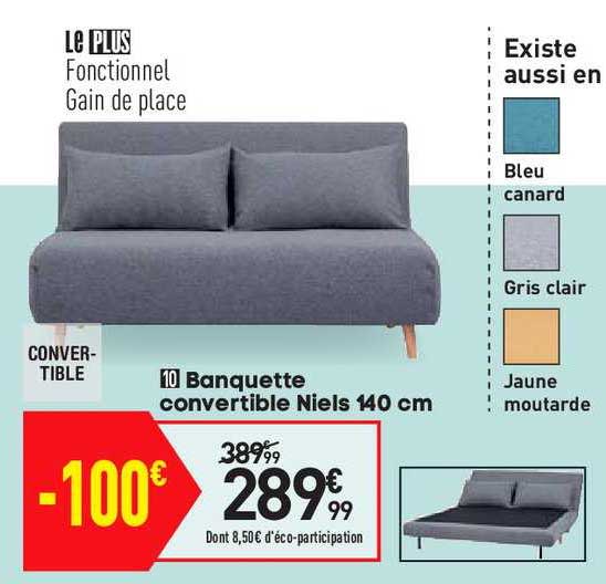 Banquette Convertible Niels 140 Cm