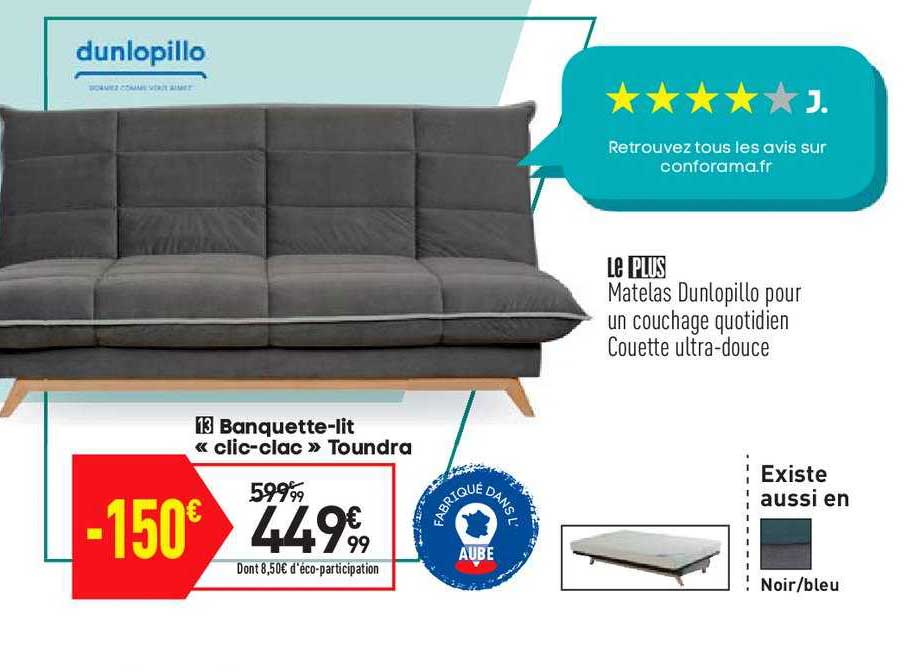 banquette-lit «clic-clac» toundra