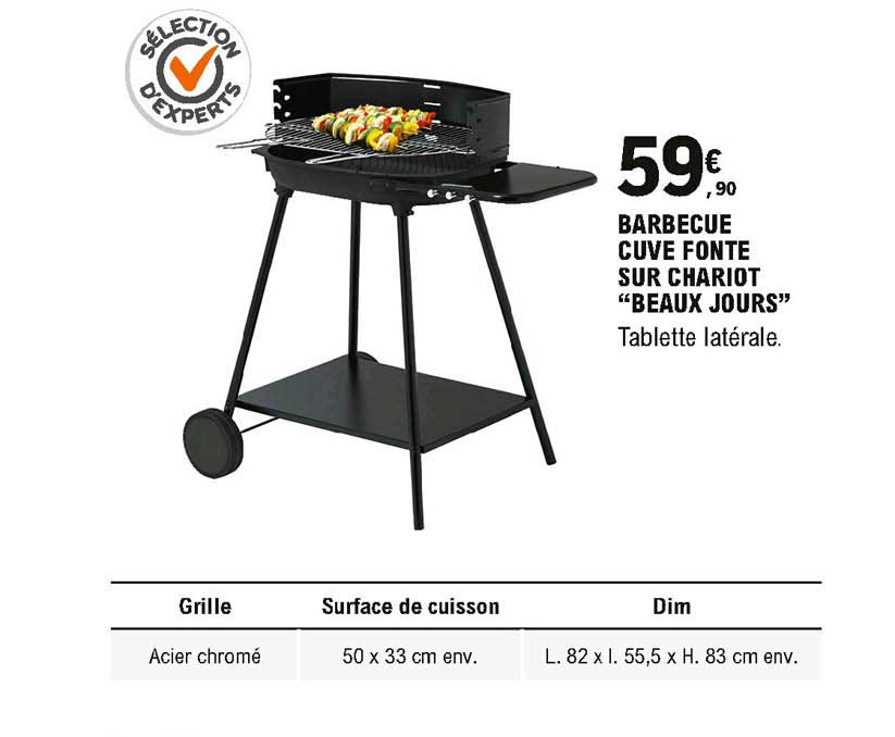 Barbecue Cuve Fonte Sur Chariot Beaux Jours
