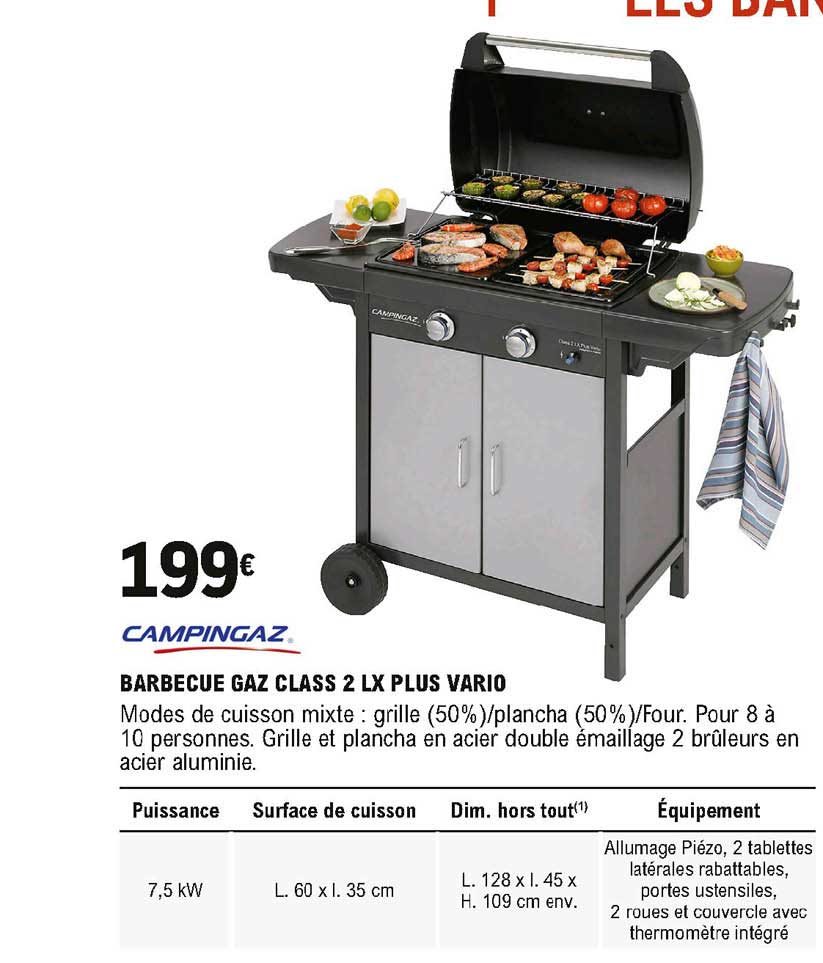 barbecue gaz class 2 lx plus vario campingaz
