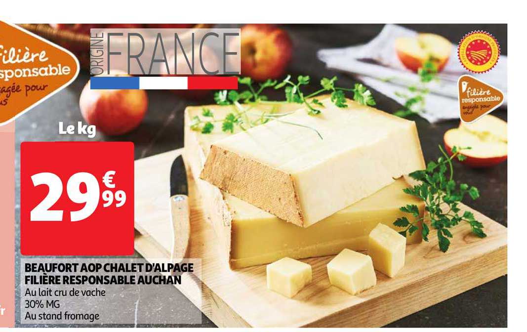 beaufort aop chalet d'alpage filière responsable auchan