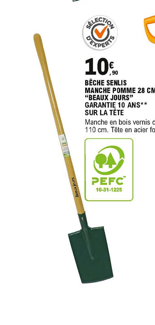 bêche senlis manche pomme 28cm beaux jours