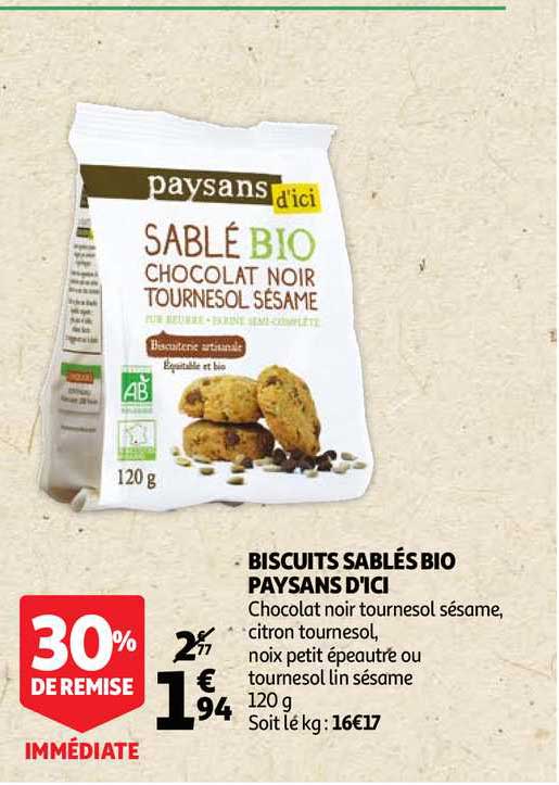 biscuits sablé bio paysans d'ici