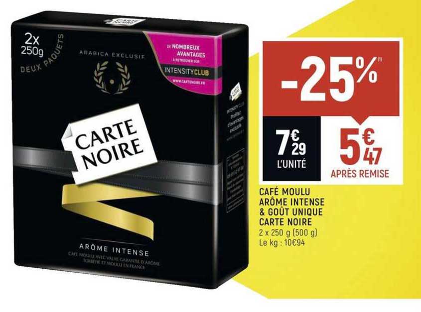 Café Moulu Arôme Intense & Goût Unique Carte Noire