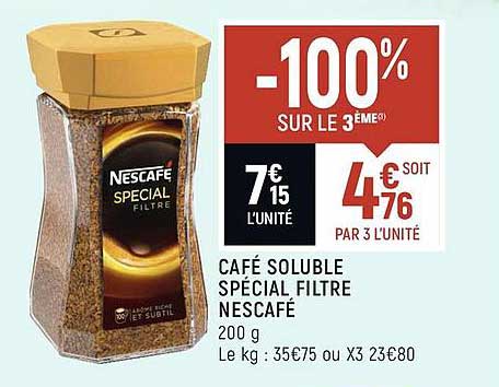 Café Soluble Spécial Filtre Nescafé