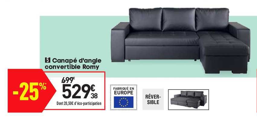 canapé d'angle convertible romy