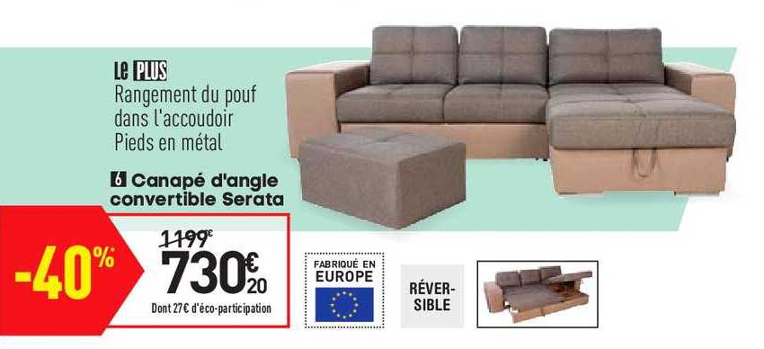 Canapé D'angle Convertible Serata