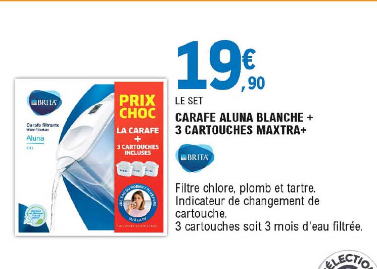 Carafe Aluna Blanche + 3 Cartouches Maxtra