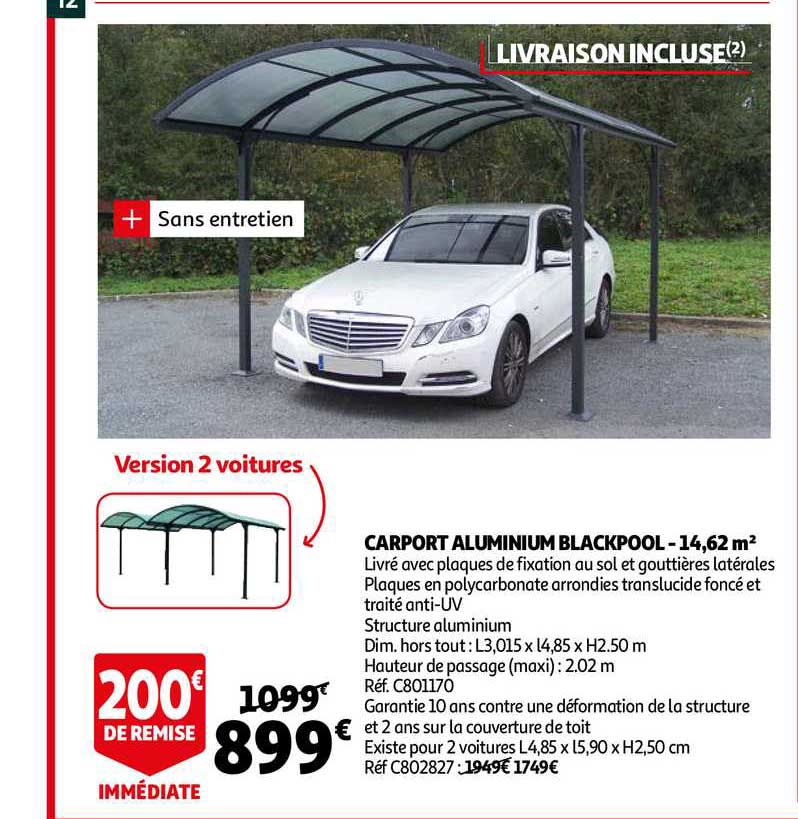 Carport Aluminium Blackpool - 14,62 M2