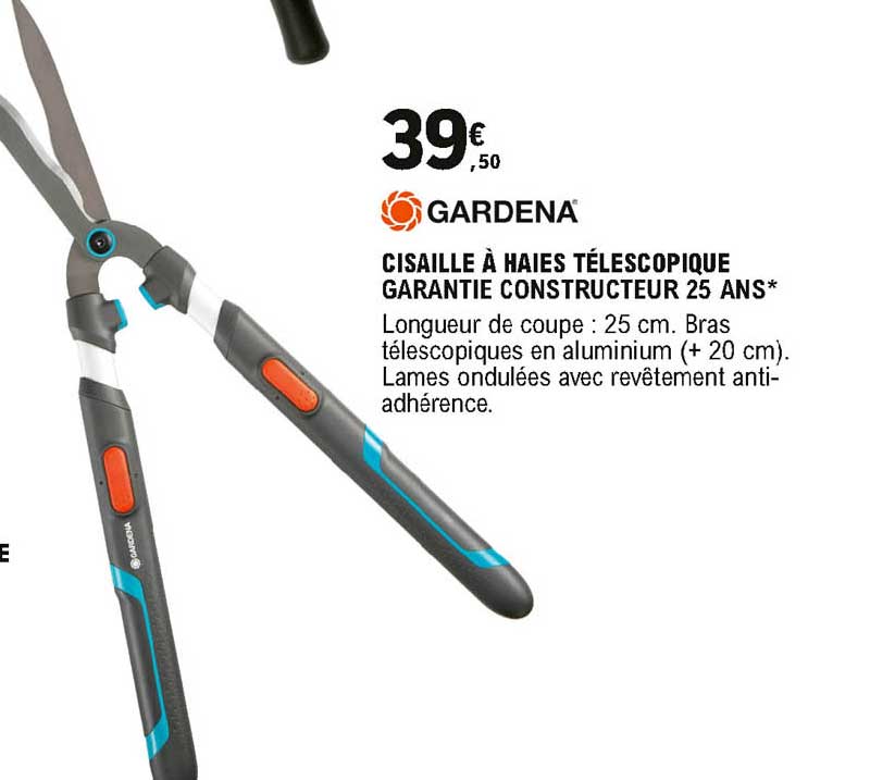 Cisaille à Haies Télescopique Gardena