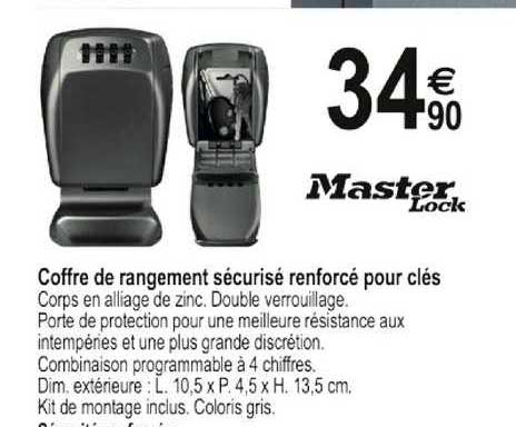 coffre de rangement sécurisé renforcé pour clés master lock