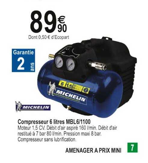 Compresseur 6 Litres Mbl6-110 Michelin