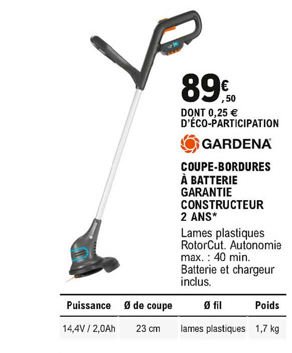 coupe bordures à batterie gardena