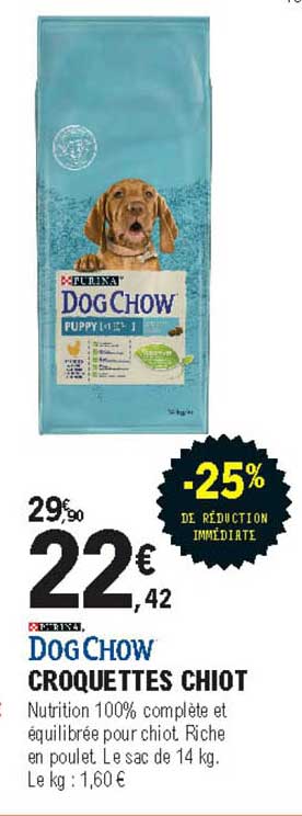 croquettes chiot dog chow purina