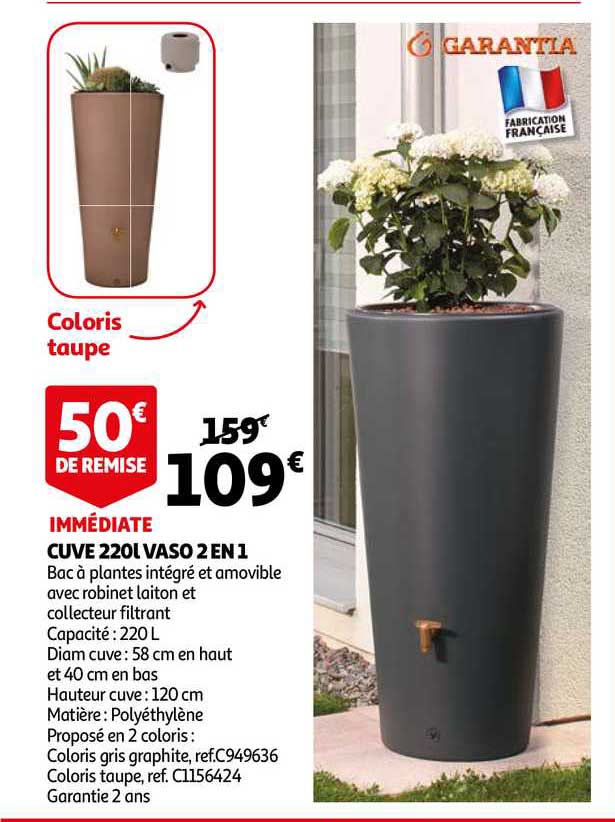 cuve 220l vaso 2 en 1