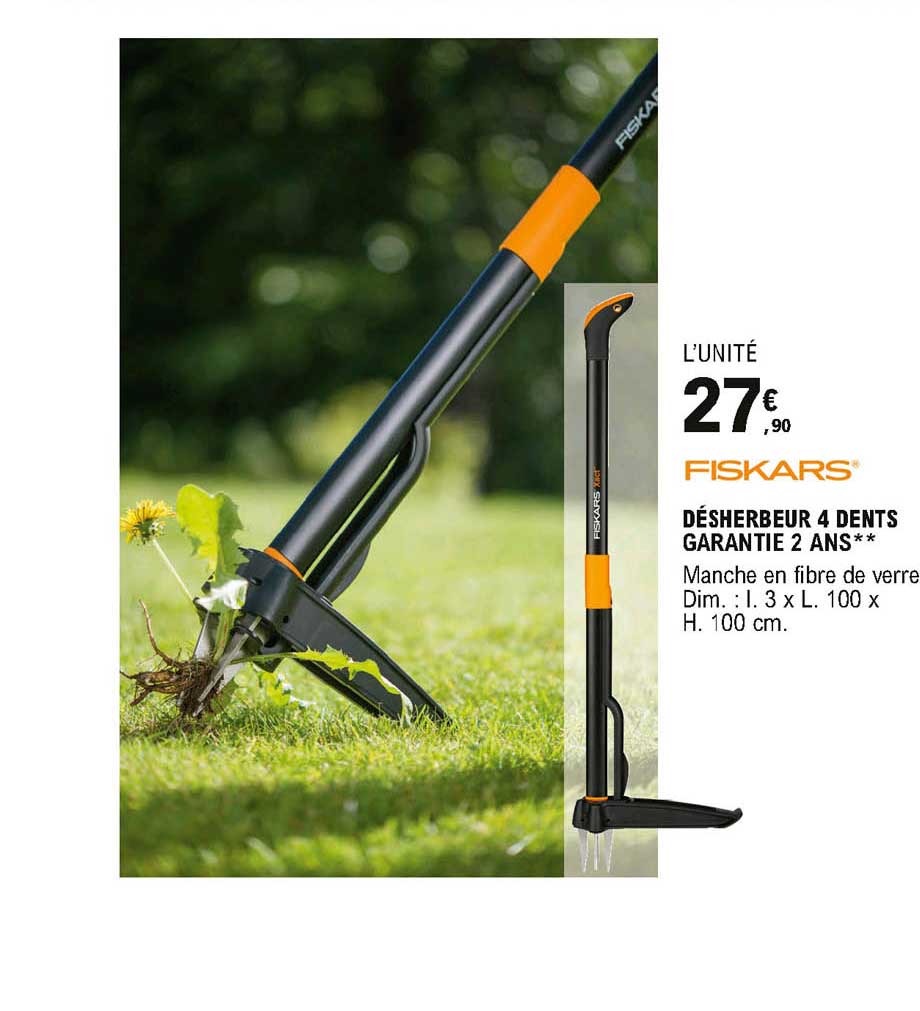 désherbeur 4 dents fiskars