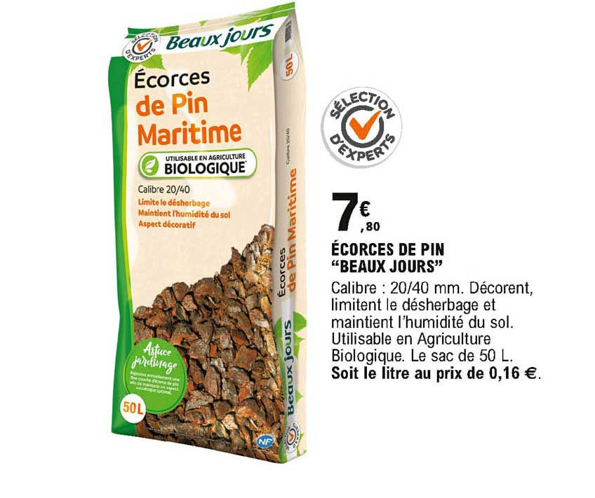 écorces de pin beaux jours