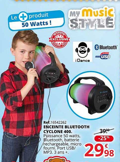 enceinte bluetooth cyclone 400