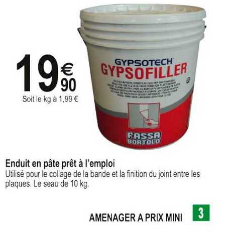 enduit en pâte prêt à l'emploi gypsotech