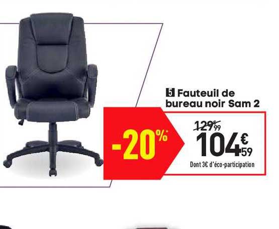 Fauteuil De Bureau Noir Sam 2