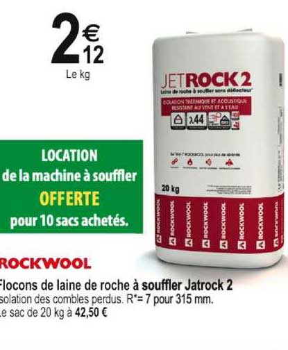 flocons de laine de roche à souffler jatrock 2