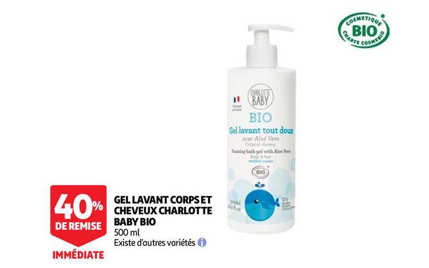 gel lavant corps et cheveux charlotte baby bio