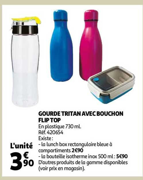 gourde tritan avec bouchon flip top