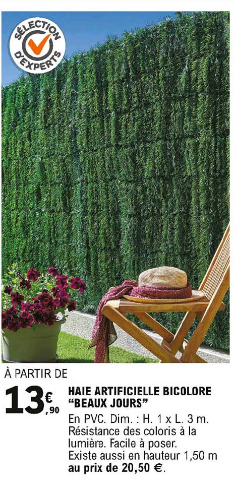 haie artificielle bicolore beaux jours