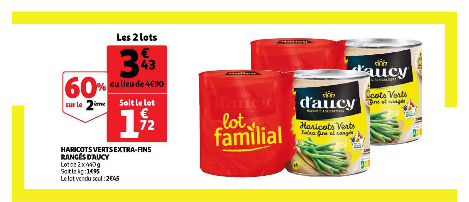 haricots verts extra-fins rangés d'aucy