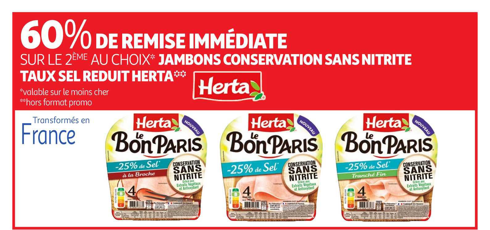 jambons conservation sans nitrite taux sel réduit herta