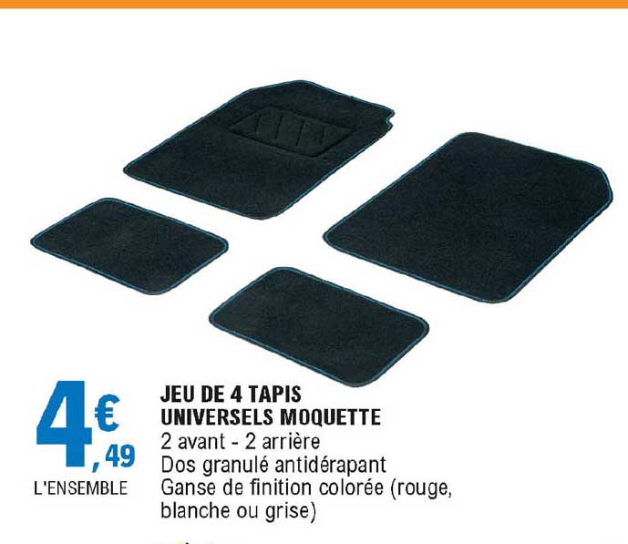 jeu de 4 tapis universels moquette