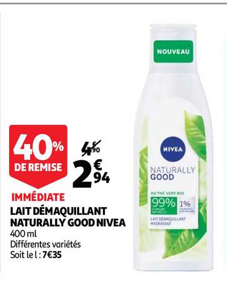 lait démaquillant naturally good nivea