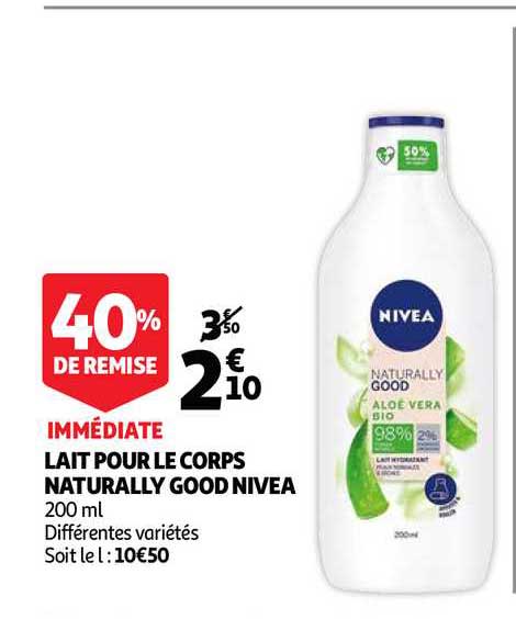 lait pour le corps naturally good nivea