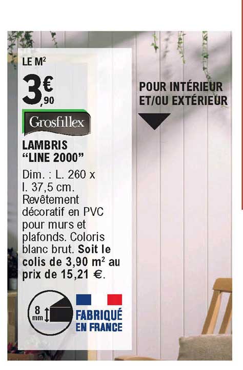 lambris "line 2000" grosfillex