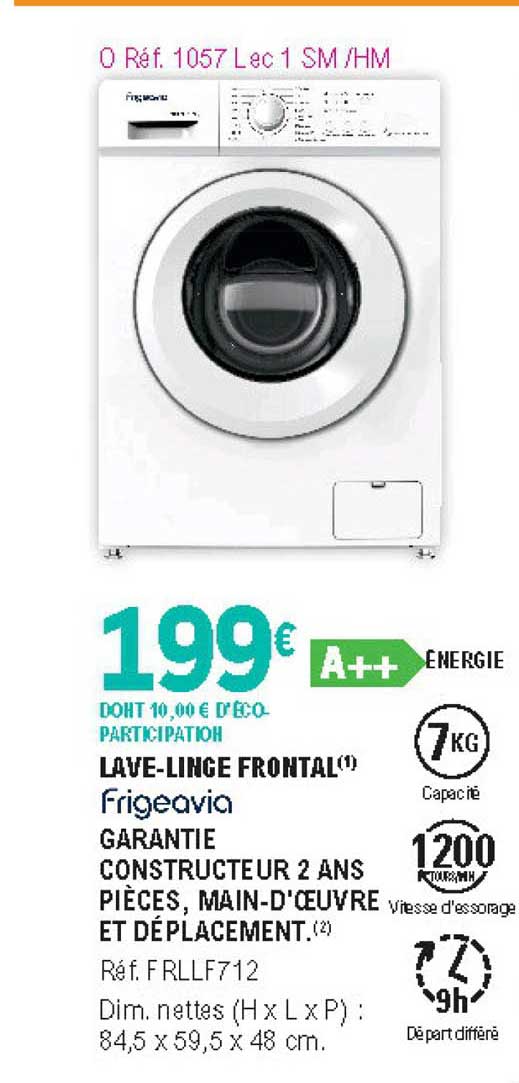 lave-linge frontal frigeavia