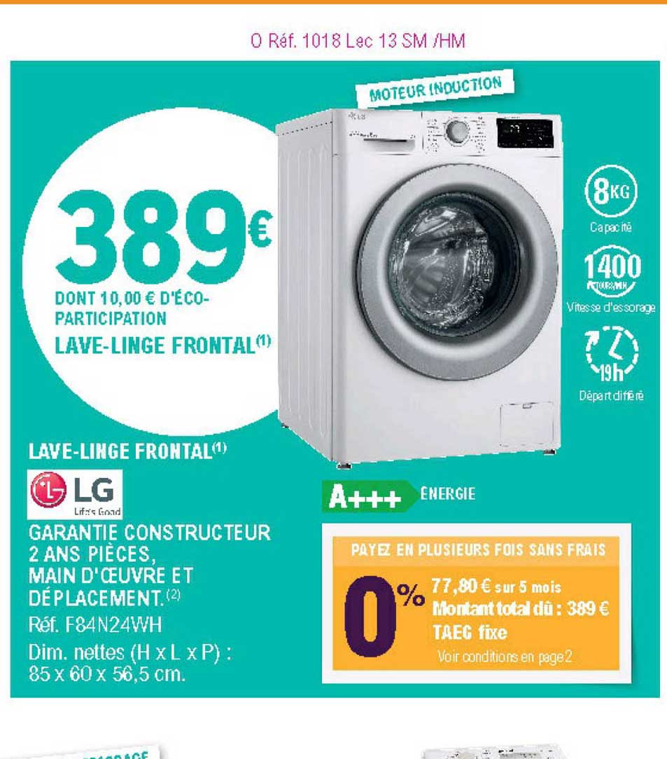 lave-linge frontal lg