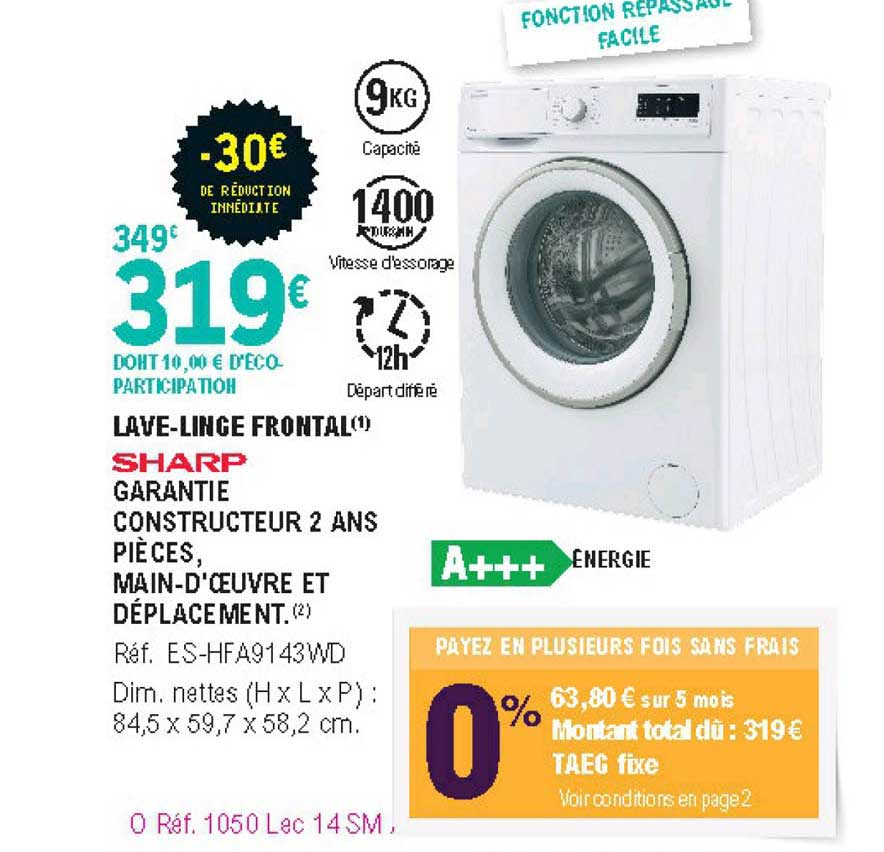 lave-linge frontal sharp
