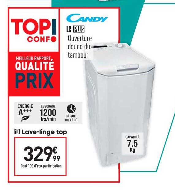 lave-linge top candy