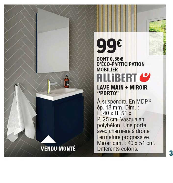 lave main + miroir porto allibert