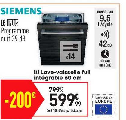 lave-vaisselle full intégrable 60 cm siemens